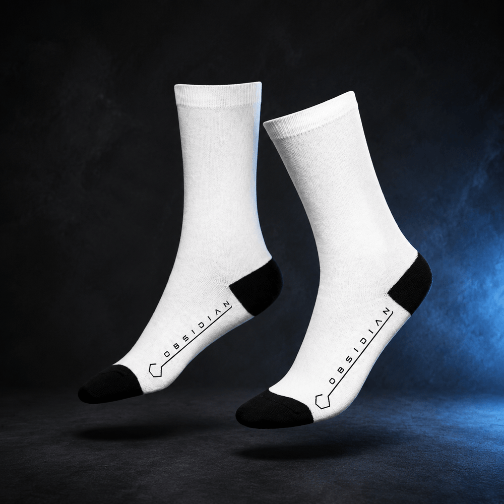 Obsidian Motion Crew Socks White