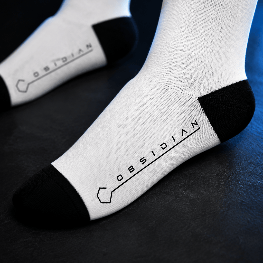 Obsidian Motion Crew Socks White
