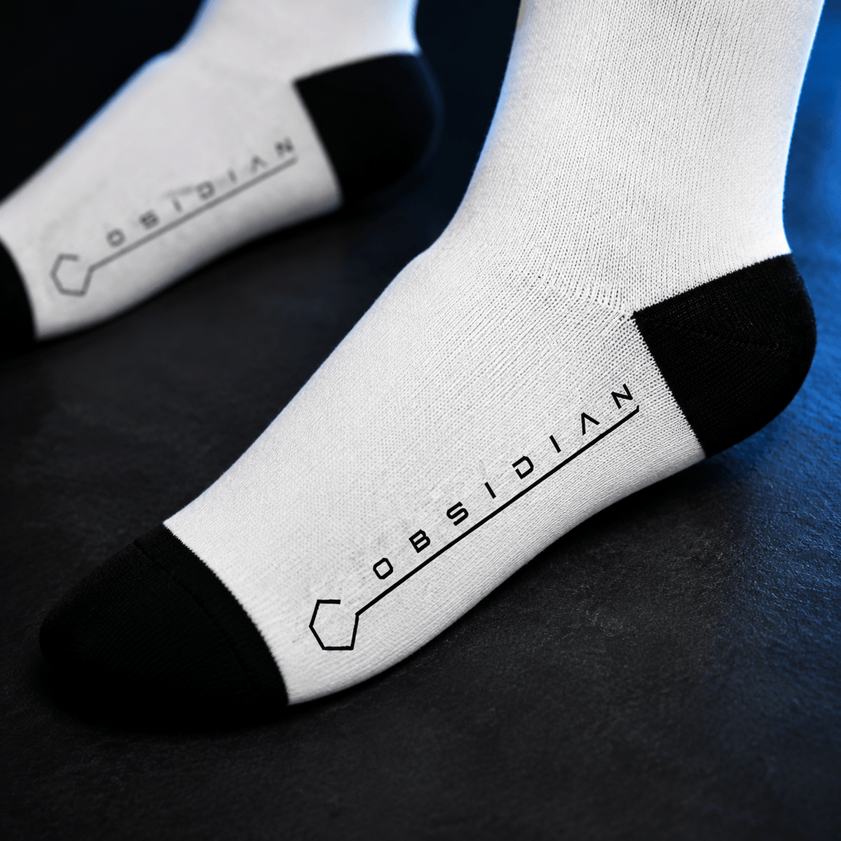 Obsidian Motion Crew Socks White