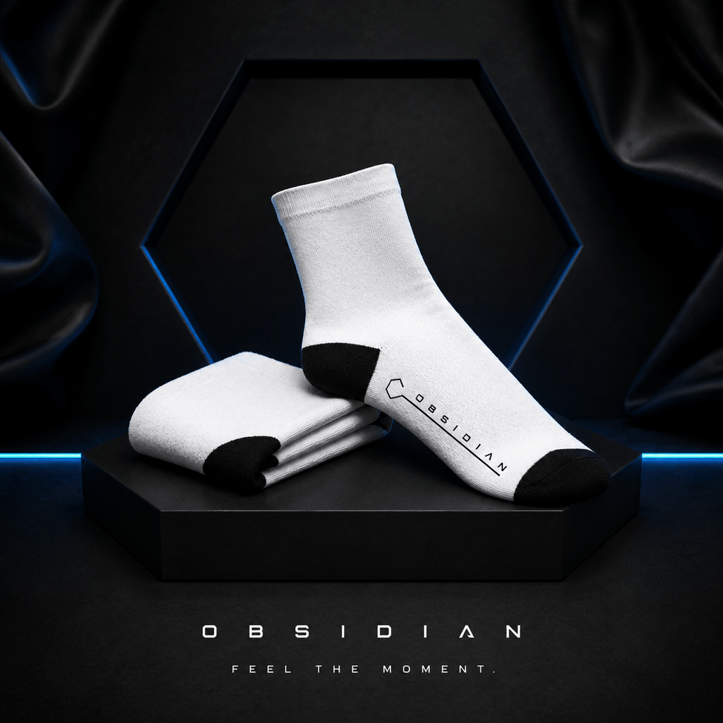 Obsidian Motion Crew Socks White